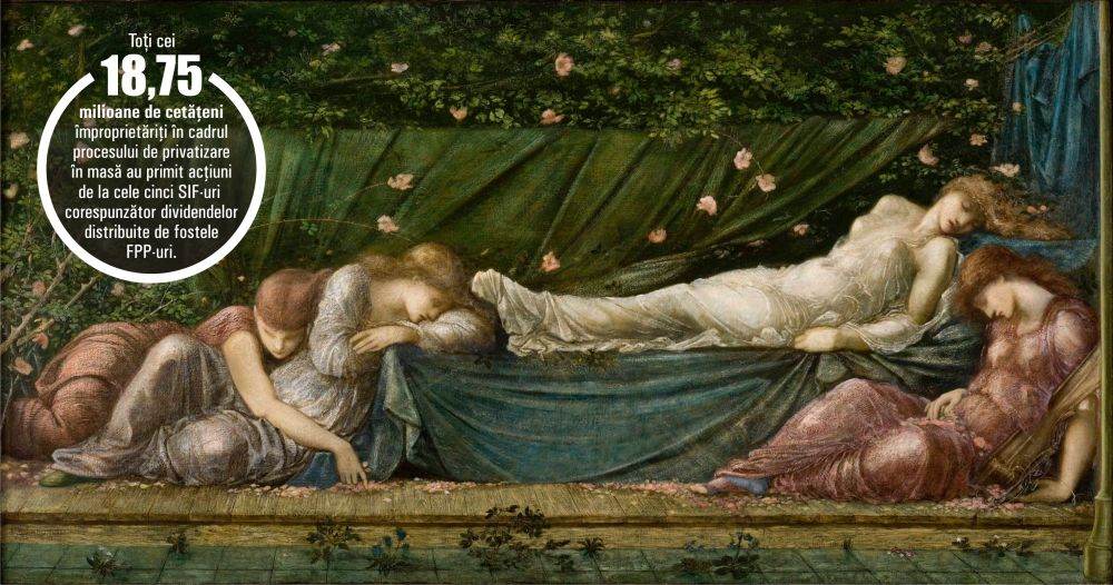 Frumoasa Adormită - pictură în ulei pe pânză de Sir Edward Coley Burne-Jones (1833-1898), executată între 1871 şi 1873. Frumoasa Adormită - pictură în ulei pe pânză de Sir Edward Coley Burne-Jones (1833-1898), executată între 1871 şi 1873.